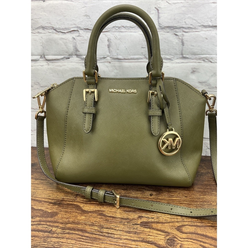 Michael Kors Ciara Medium Messenger Bag In Olive Green